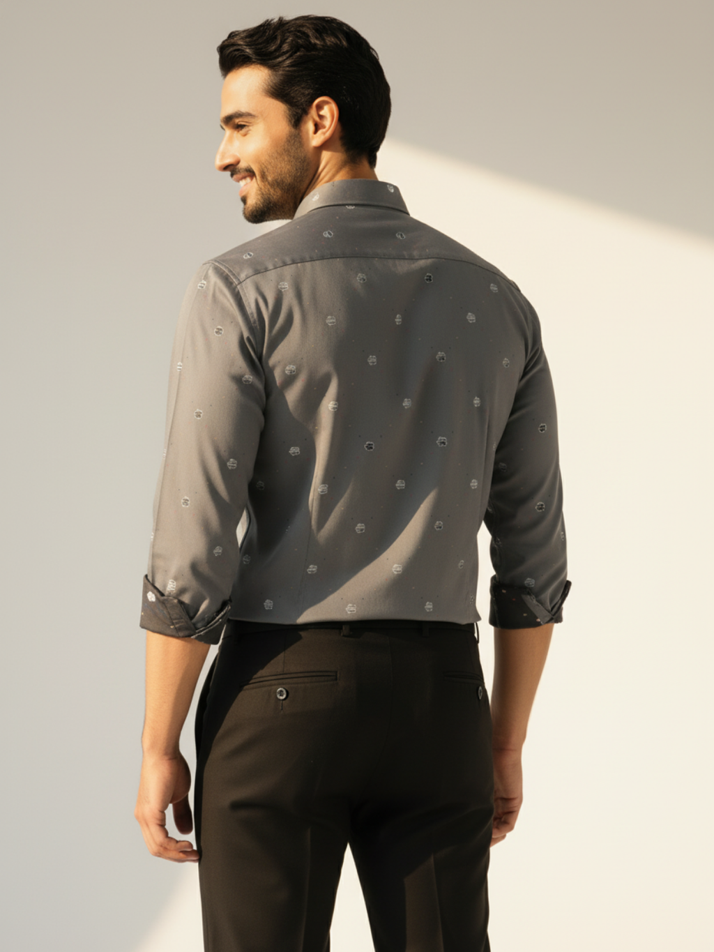 Grey Jacquard SUPIMA Shirt