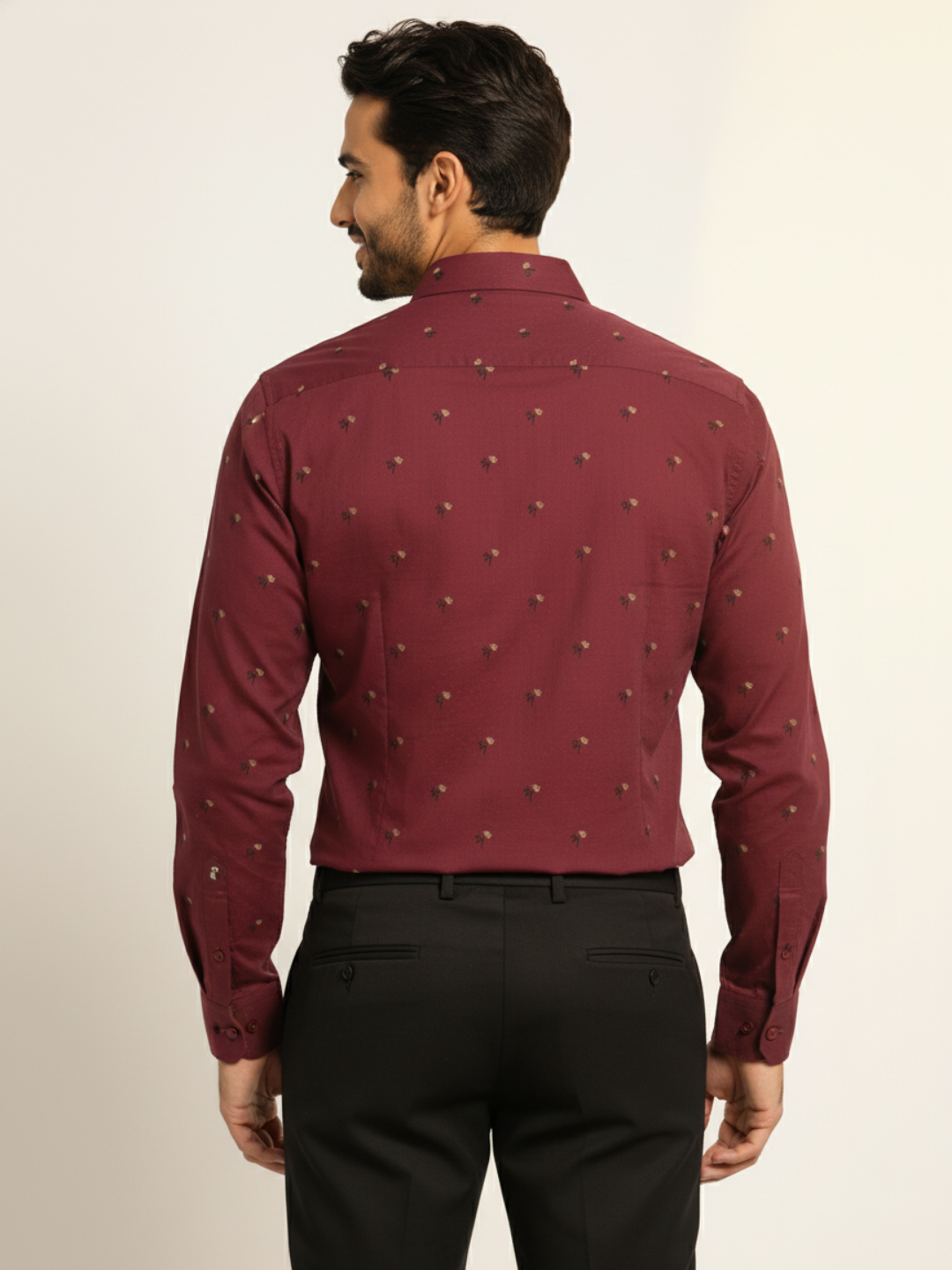 Maroon Jacquard SUPIMA Shirt