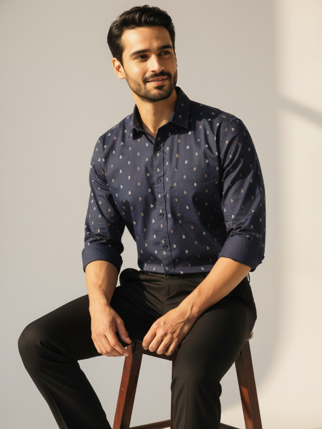 Neva Blue GIZA Print Shirt