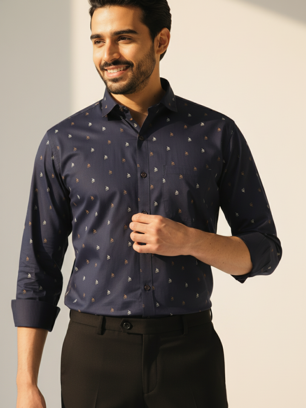 Neva Blue GIZA Print Shirt