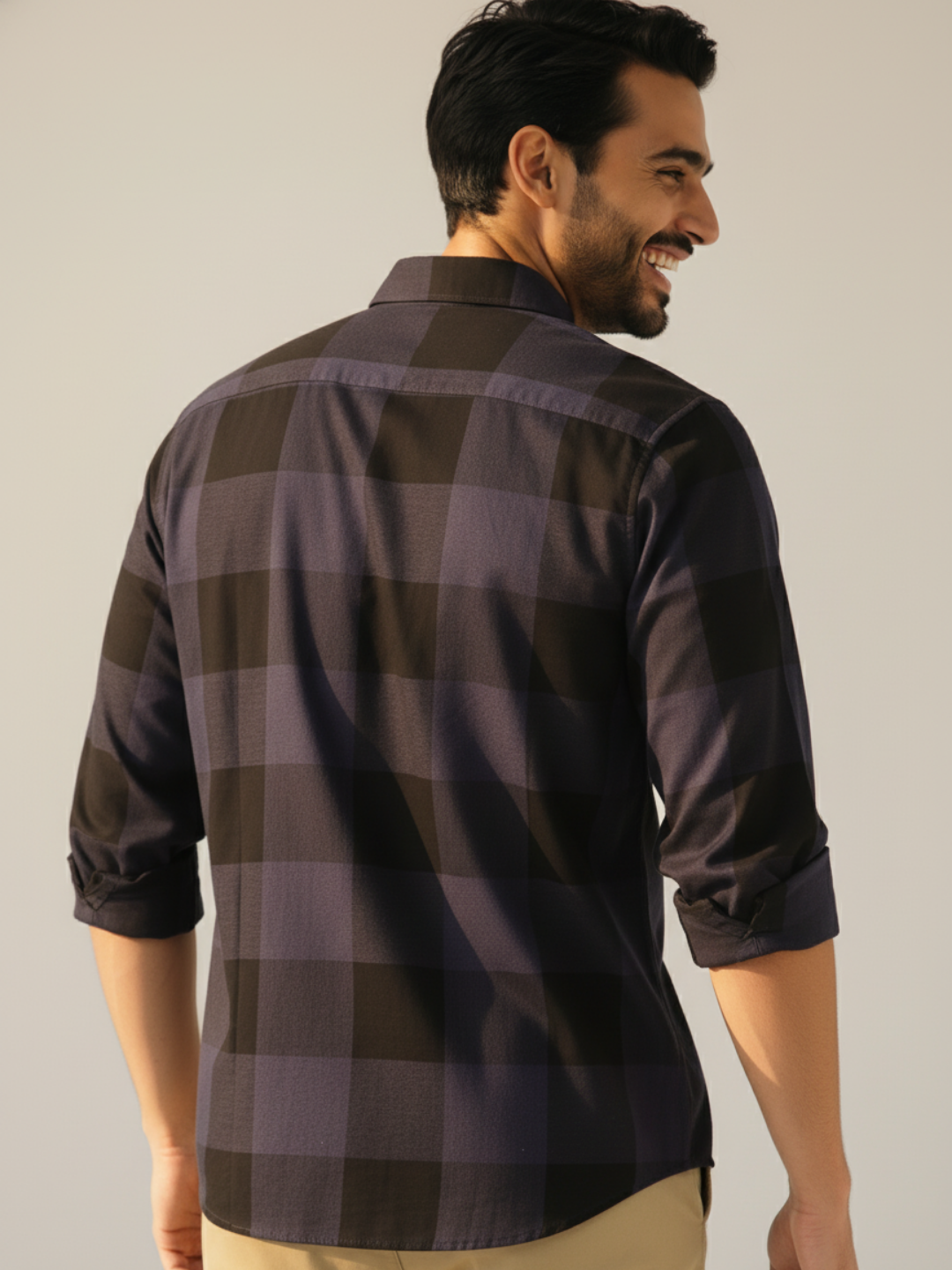 Melange Blue SUPIMA Checkered Shirt