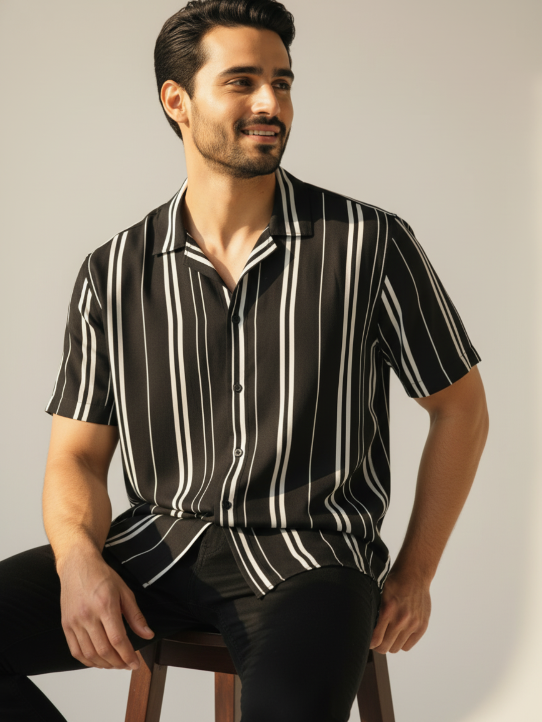 Black Stripes Casual Shirt