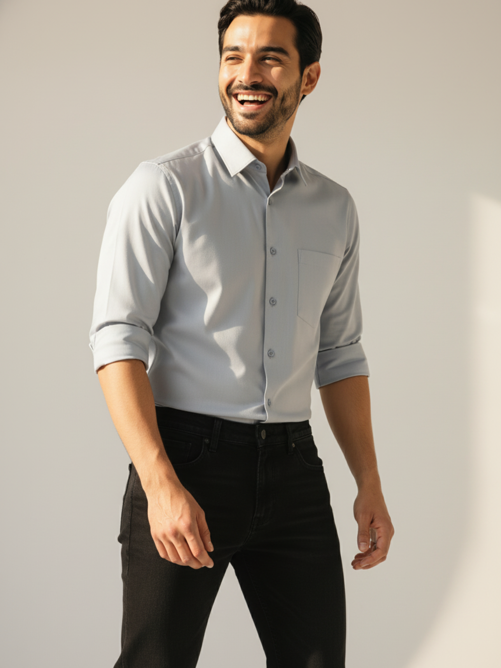 Steel Blue Giza Shirt