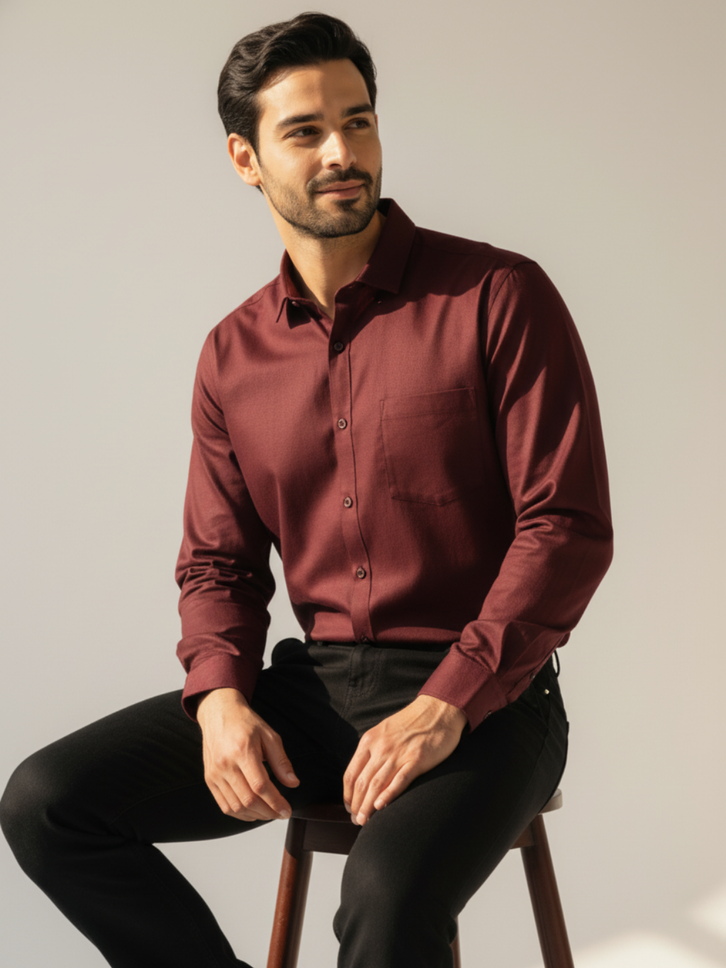 Skin Maroon SUPIMA Shirt