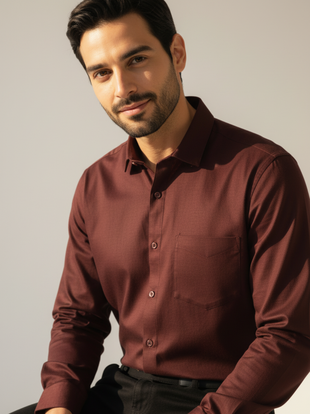 Skin Maroon SUPIMA Shirt