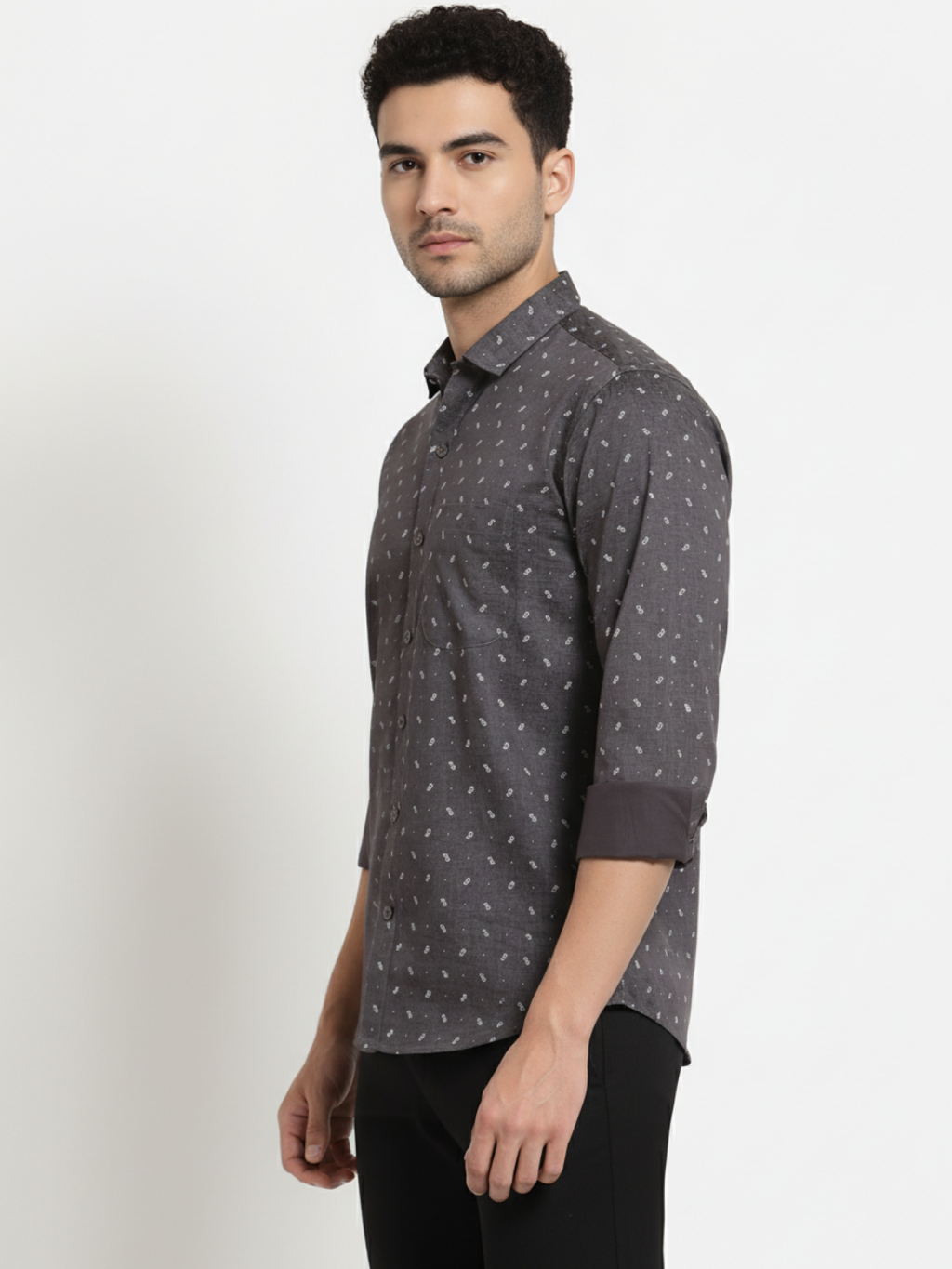 Grey Printed Giza Shirt