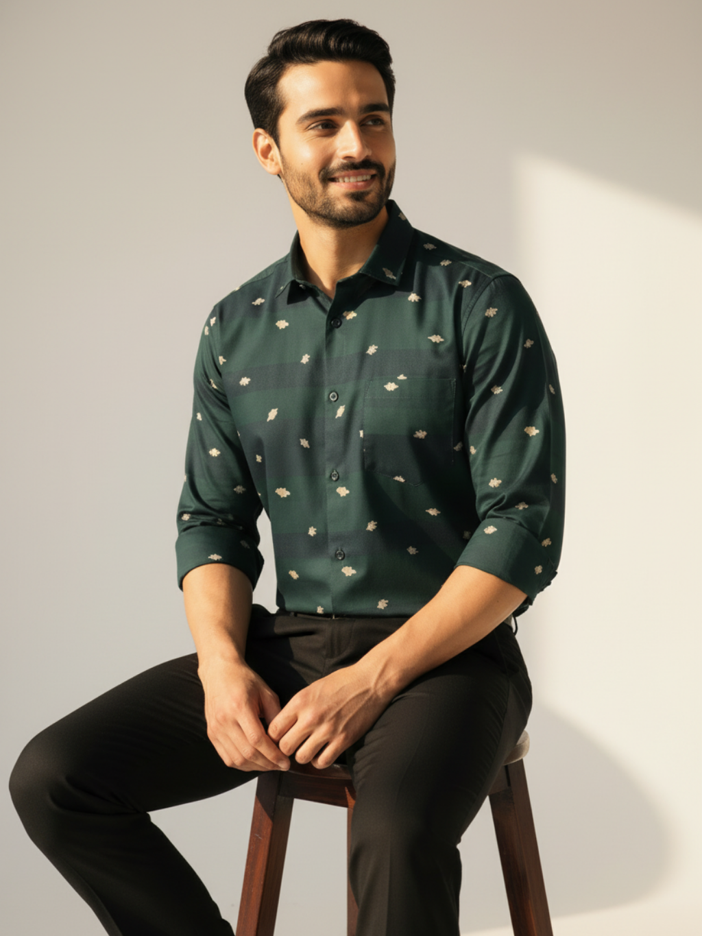 Teal Jacquard SUPIMA Shirt