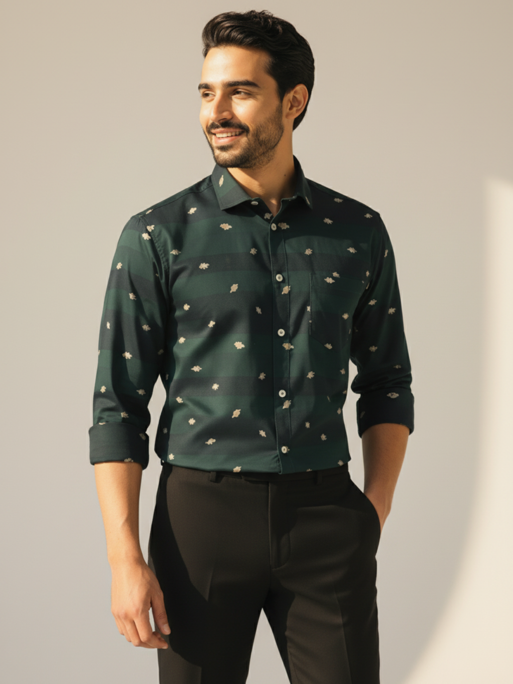 Teal Jacquard SUPIMA Shirt