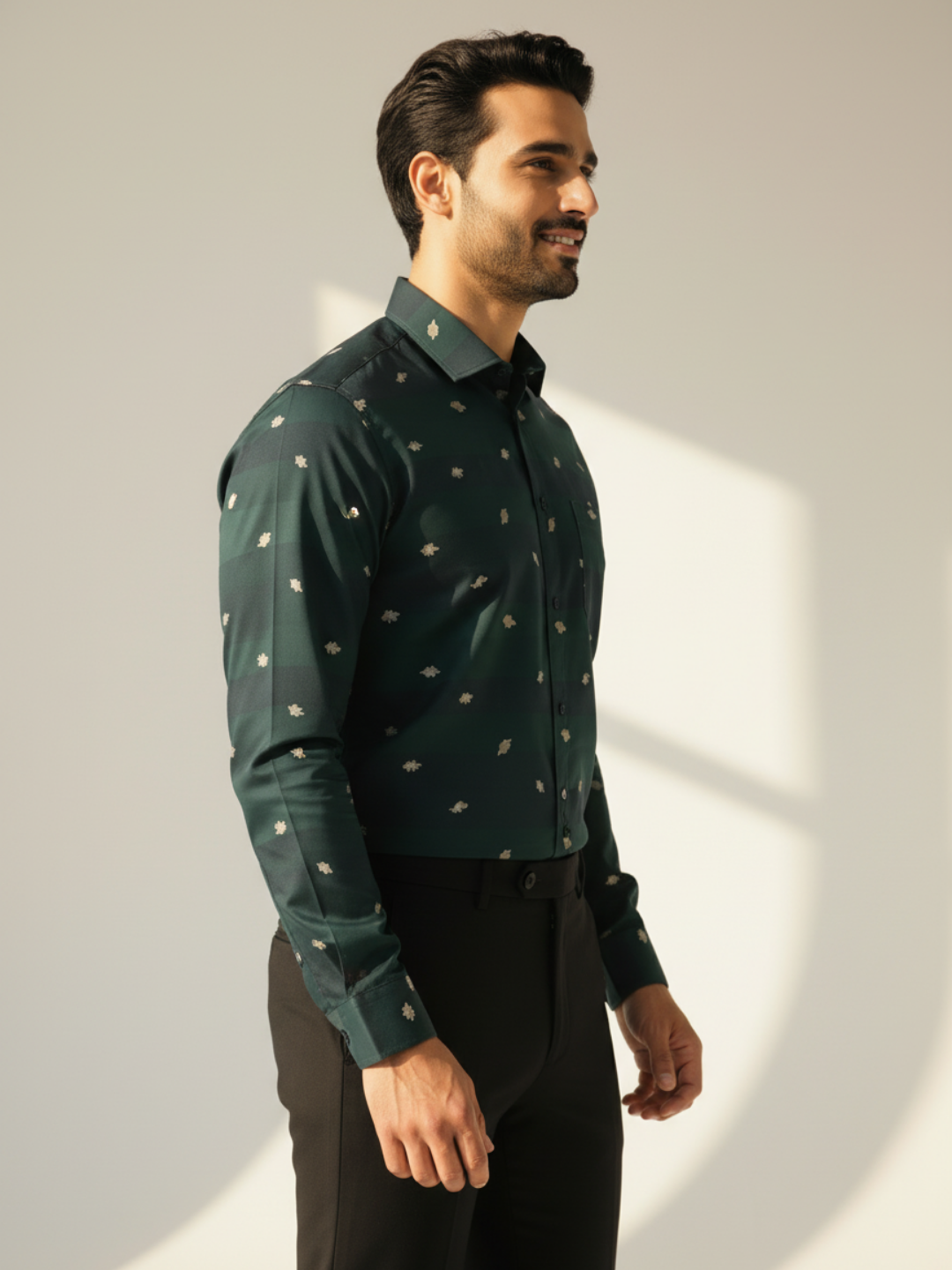 Teal Jacquard SUPIMA Shirt