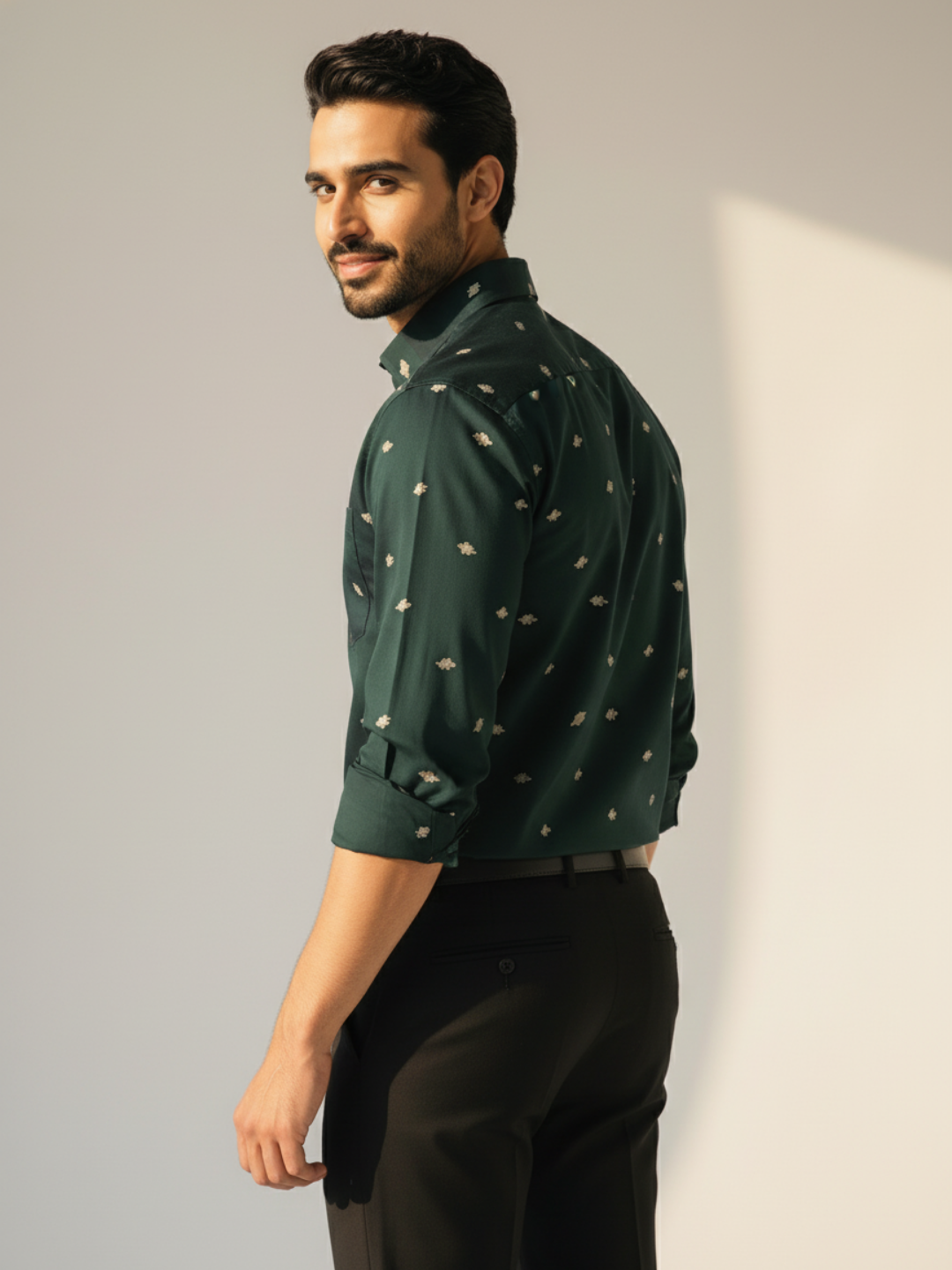 Teal Jacquard SUPIMA Shirt
