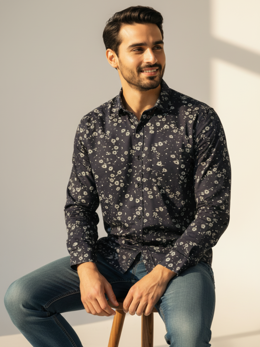 Blue Floral Shirt