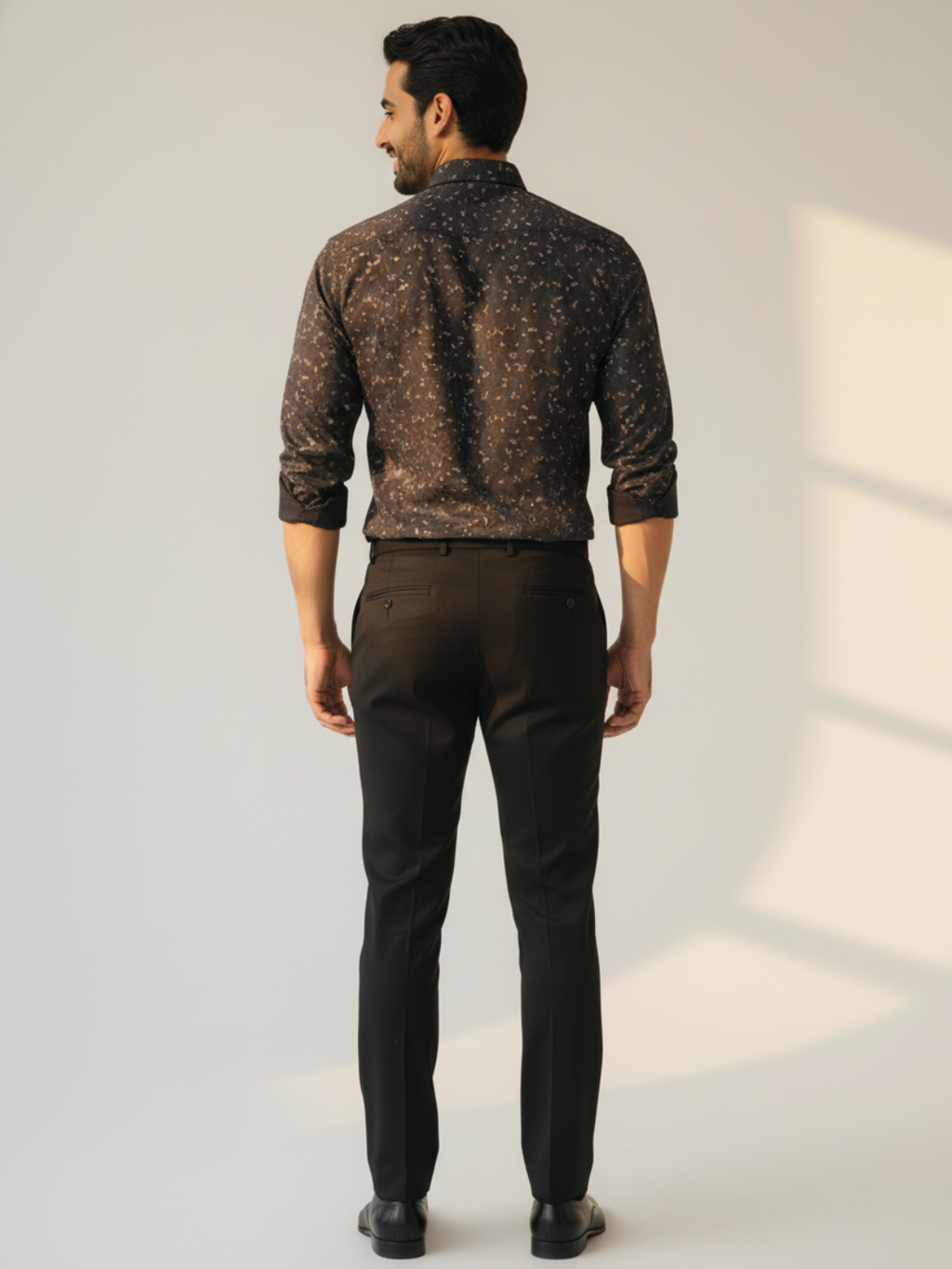 Giza Dark Grey Printed Shirt