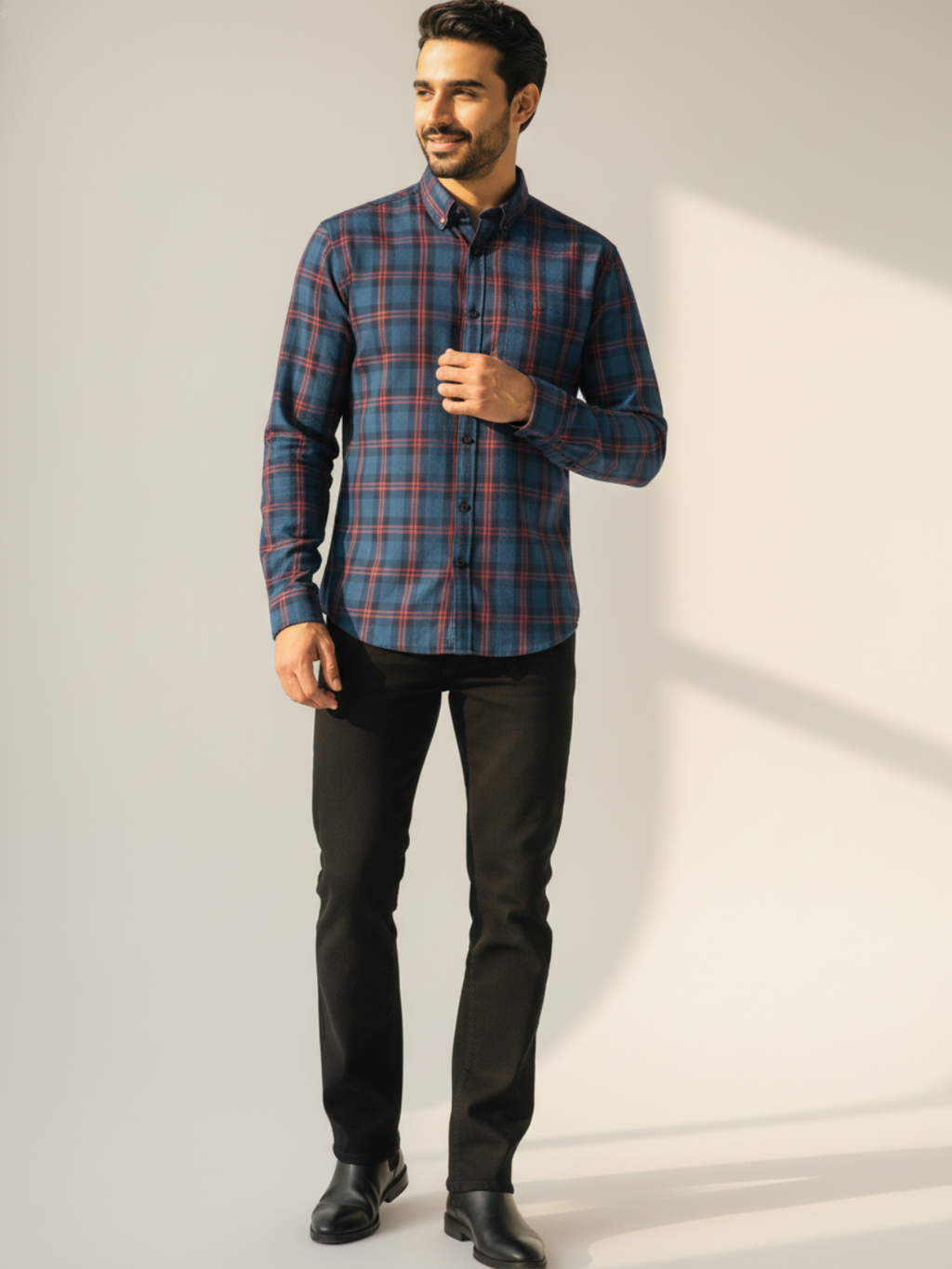 Blue Slim Fit Casual Shirt