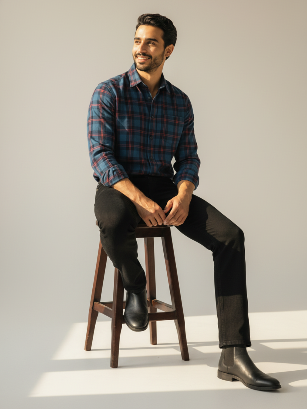 Blue Slim Fit Casual Shirt