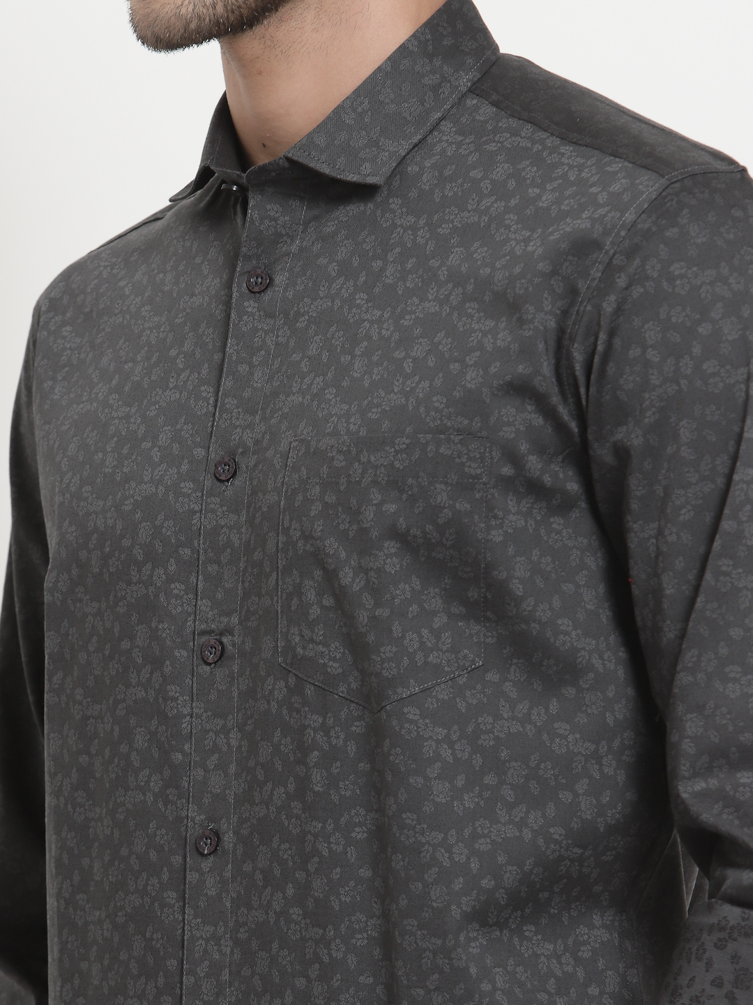 Charcoal Floral SUPIMA Shirt