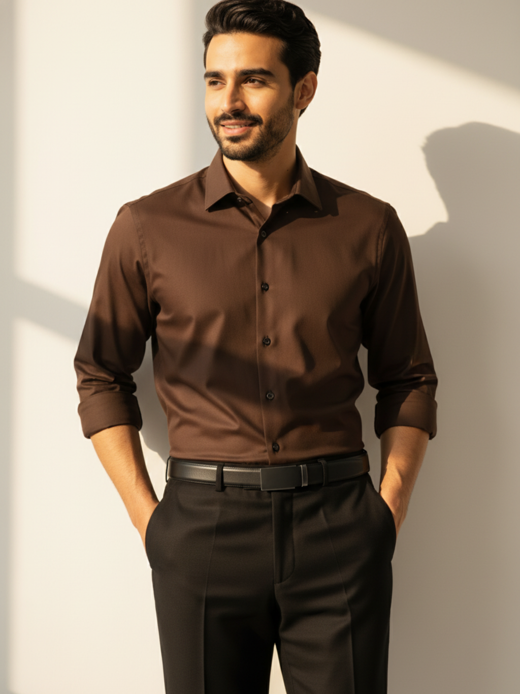 Giza Coffee Plain Shirt