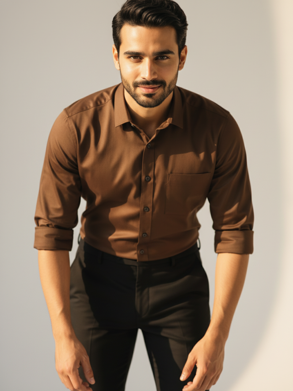 Giza Coffee Plain Shirt