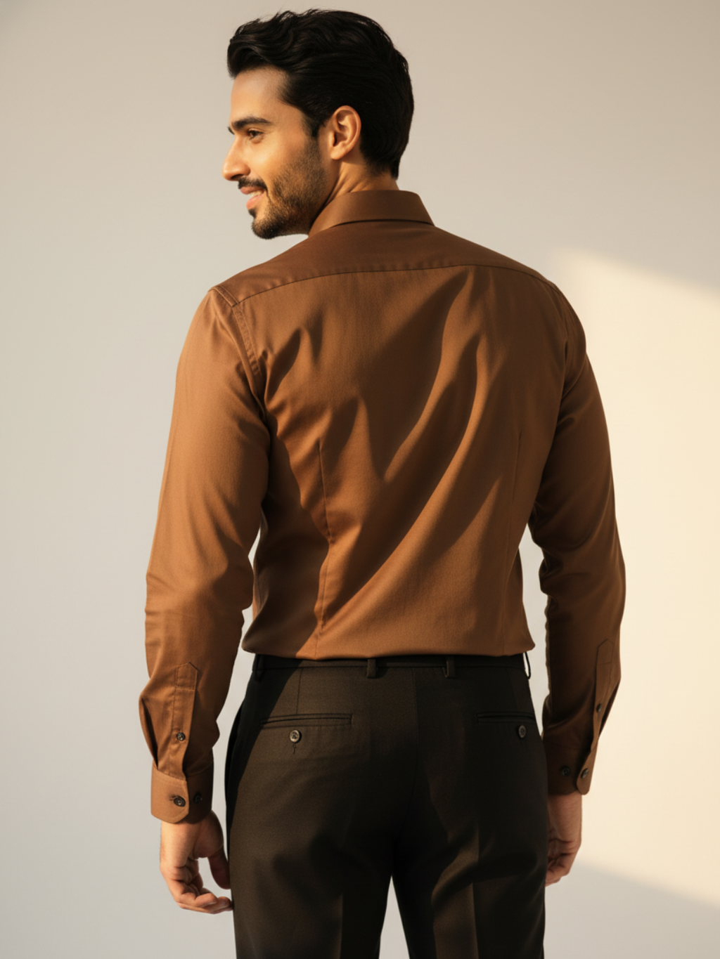 Giza Coffee Plain Shirt