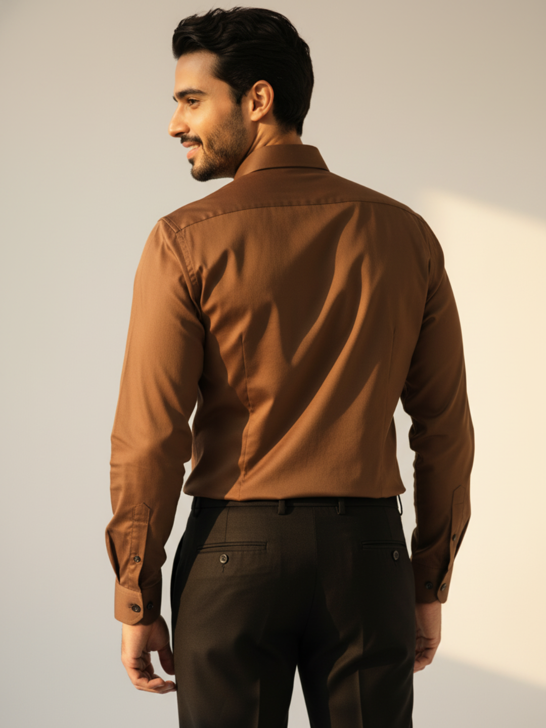 Giza Coffee Plain Shirt