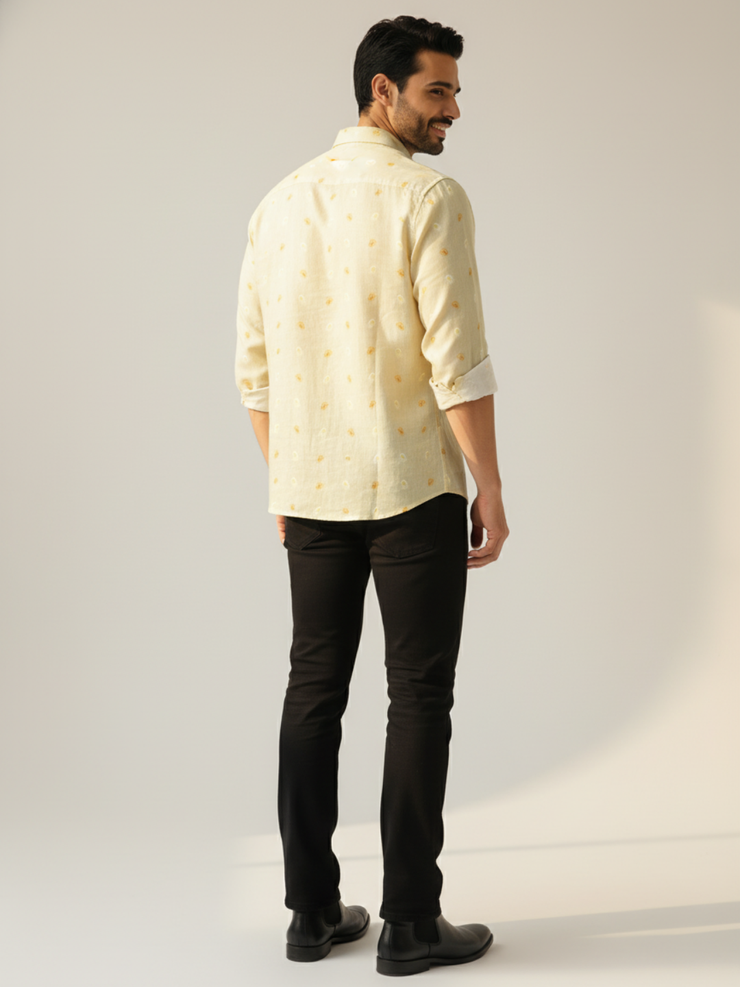 Daffodil Print Irish Linen Shirt