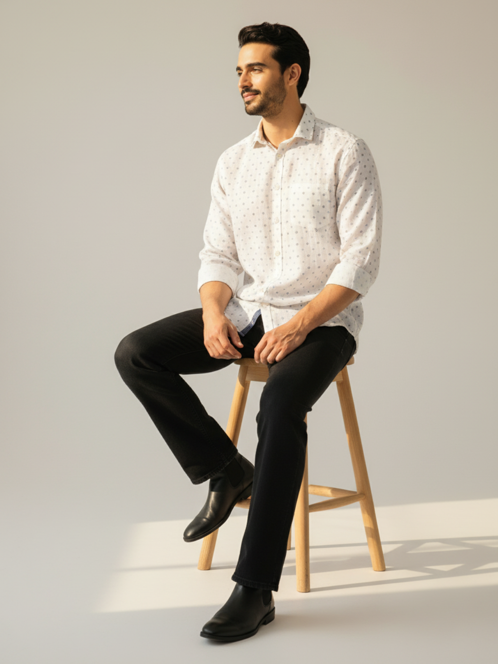 Dandelian White Irish Linen Shirt