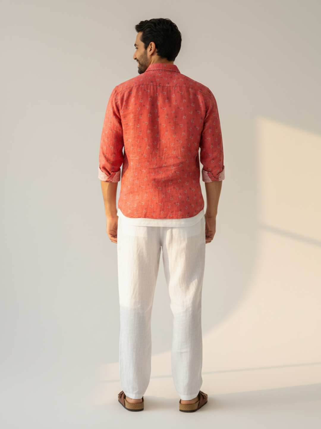 Divina Red Irish Linen Shirt